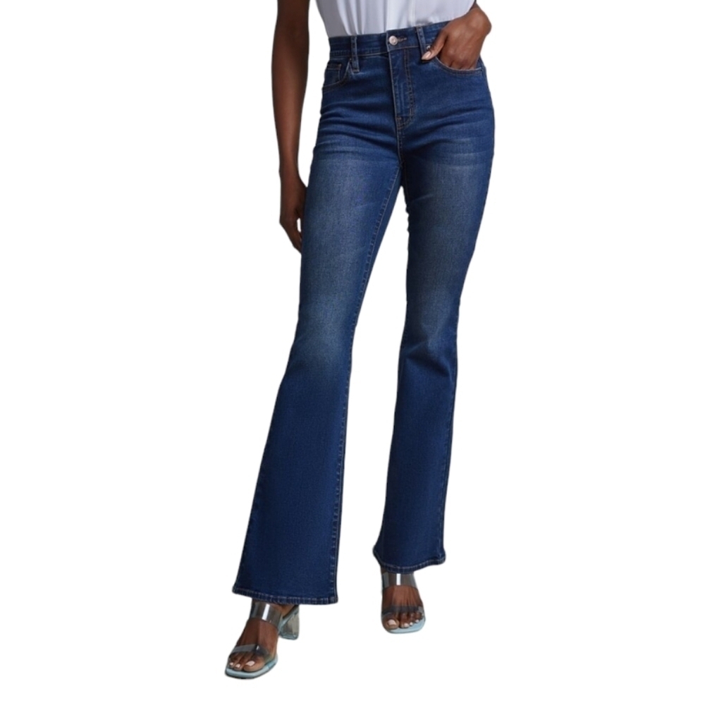 New York & Company Curvy Flare Denim‎ Jeans Size 12